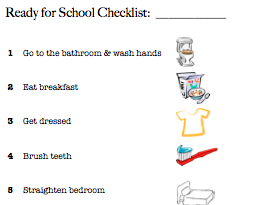 Printable Get Ready for School Chart for Preschoolers