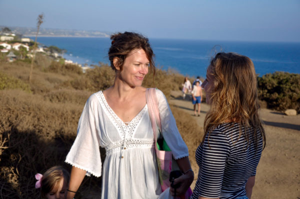 Amy Suardi at beach with family